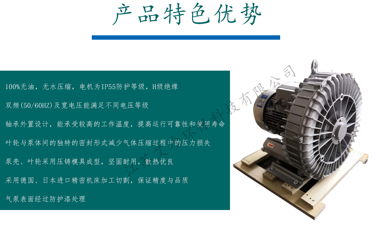 高壓環形旋渦鼓風機艾珍環保輸送粉塵防爆風機電鍍打氣泵價格